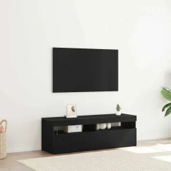 vidaXL TV-kast 120 x 35 x 40 cm Zwart Eiken Bewerkt hout