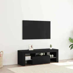 vidaXL TV-kast 120 x 35 x 40 cm Zwart Eiken Bewerkt hout
