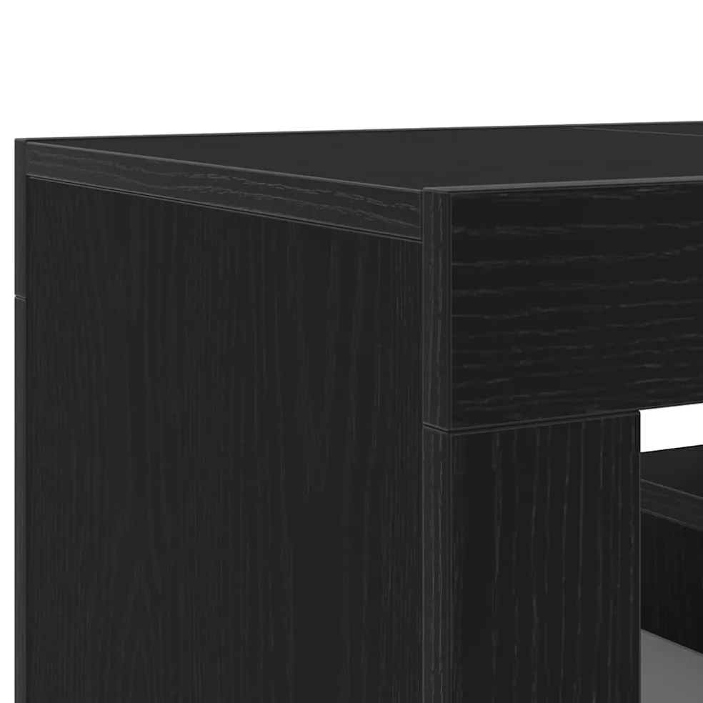 vidaXL TV-kast 120 x 35 x 40 cm Zwart Eiken Bewerkt hout