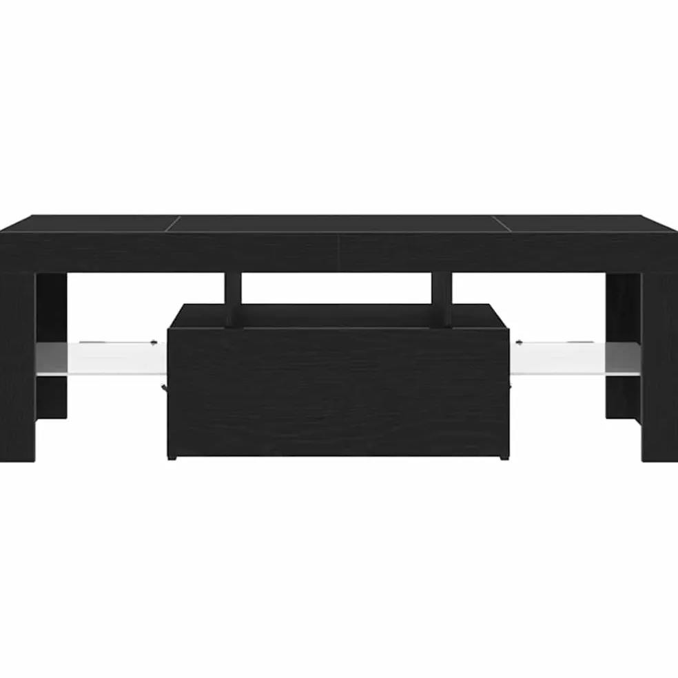 vidaXL TV-kast 120 x 35 x 40 cm Zwart Eiken Bewerkt hout