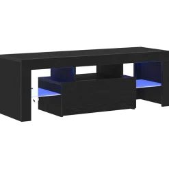 vidaXL TV-kast 120 x 35 x 40 cm Zwart Eiken Bewerkt hout