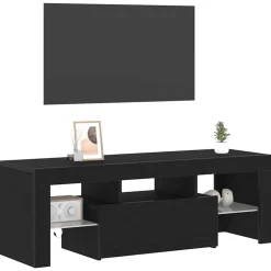 vidaXL TV-kast 120 x 35 x 40 cm Zwart Eiken Bewerkt hout