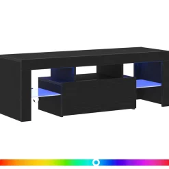 vidaXL TV-kast 120 x 35 x 40 cm Zwart Eiken Bewerkt hout