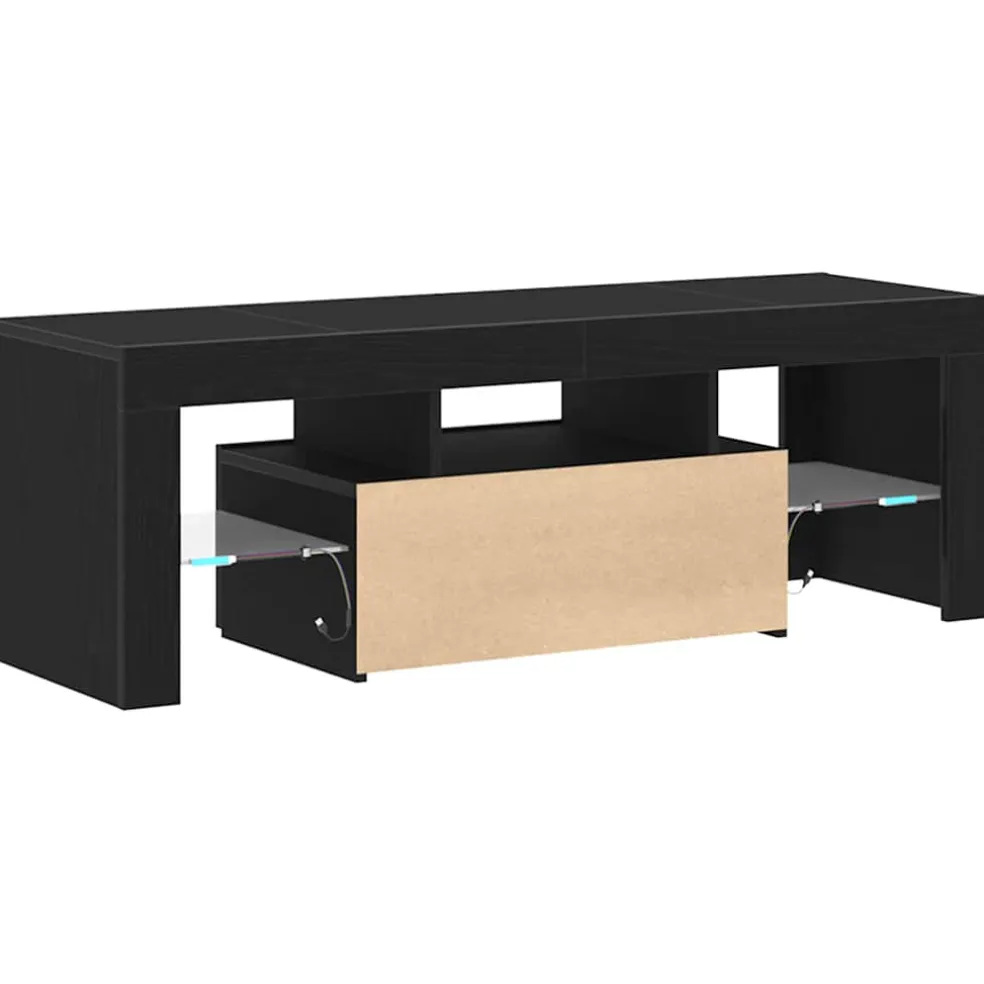 vidaXL TV-kast 120 x 35 x 40 cm Zwart Eiken Bewerkt hout