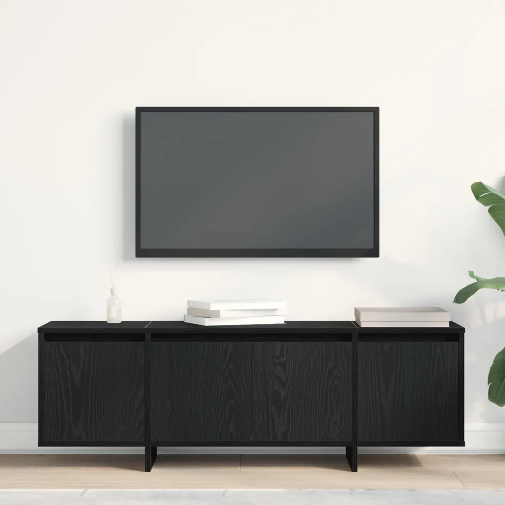 vidaXL TV-kast 120 x 30 x 40,5 cm Zwart Eiken Bewerkt hout