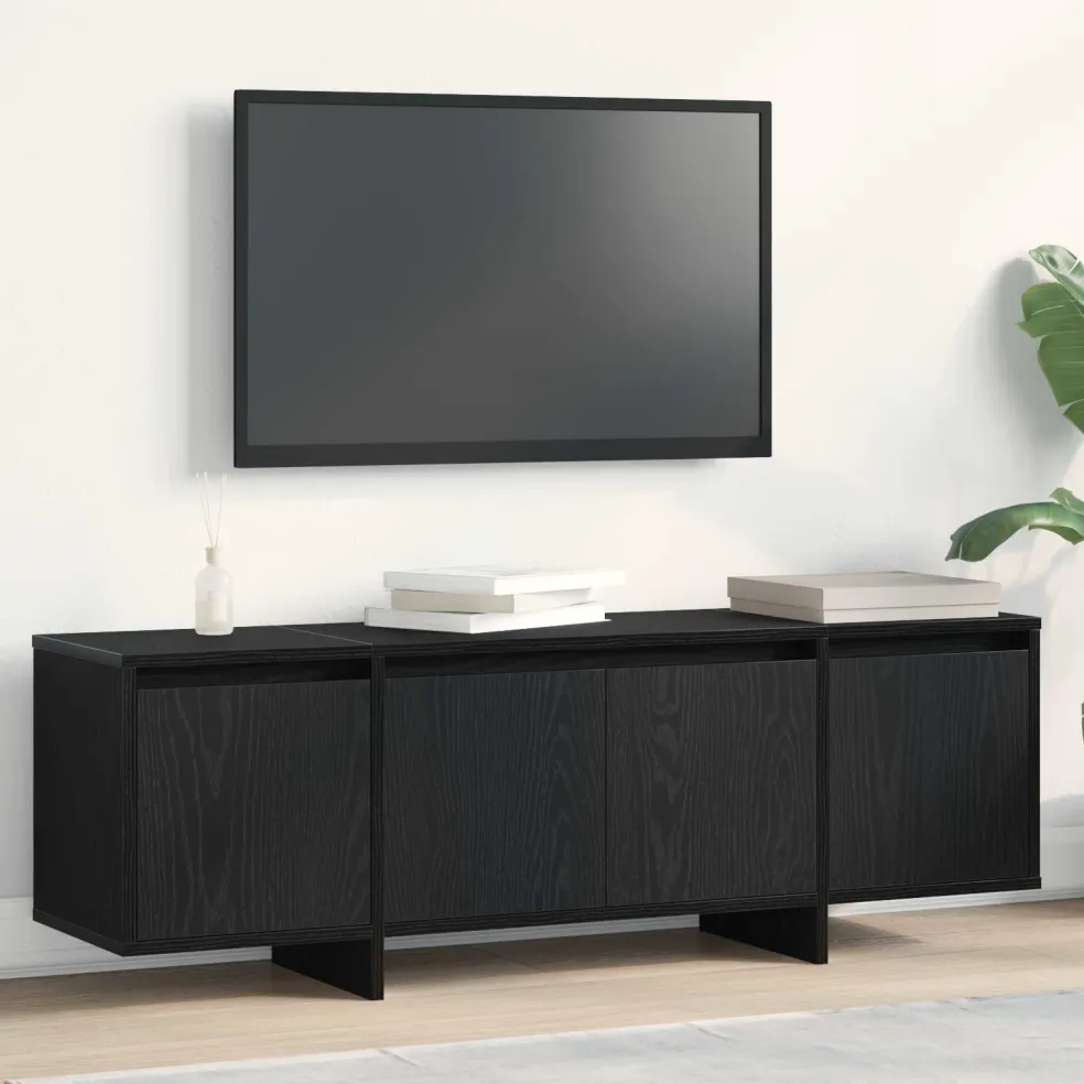 vidaXL TV-kast 120 x 30 x 40,5 cm Zwart Eiken Bewerkt hout
