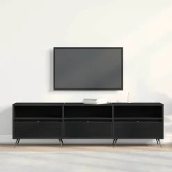 vidaXL TV-kast 150 x 30 x 44,5 cm Zwart eiken Bewerkt hout