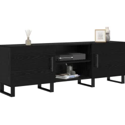 vidaXL TV-kast 150 x 30 x 50 cm Zwart Eiken Bewerkt hout