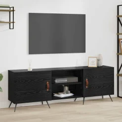 vidaXL TV-kast 150 x 30 x 50 cm Zwart eiken Bewerkt hout