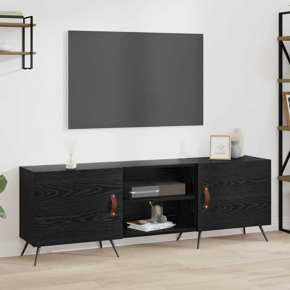 vidaXL TV-kast 150 x 30 x 50 cm Zwart eiken Bewerkt hout