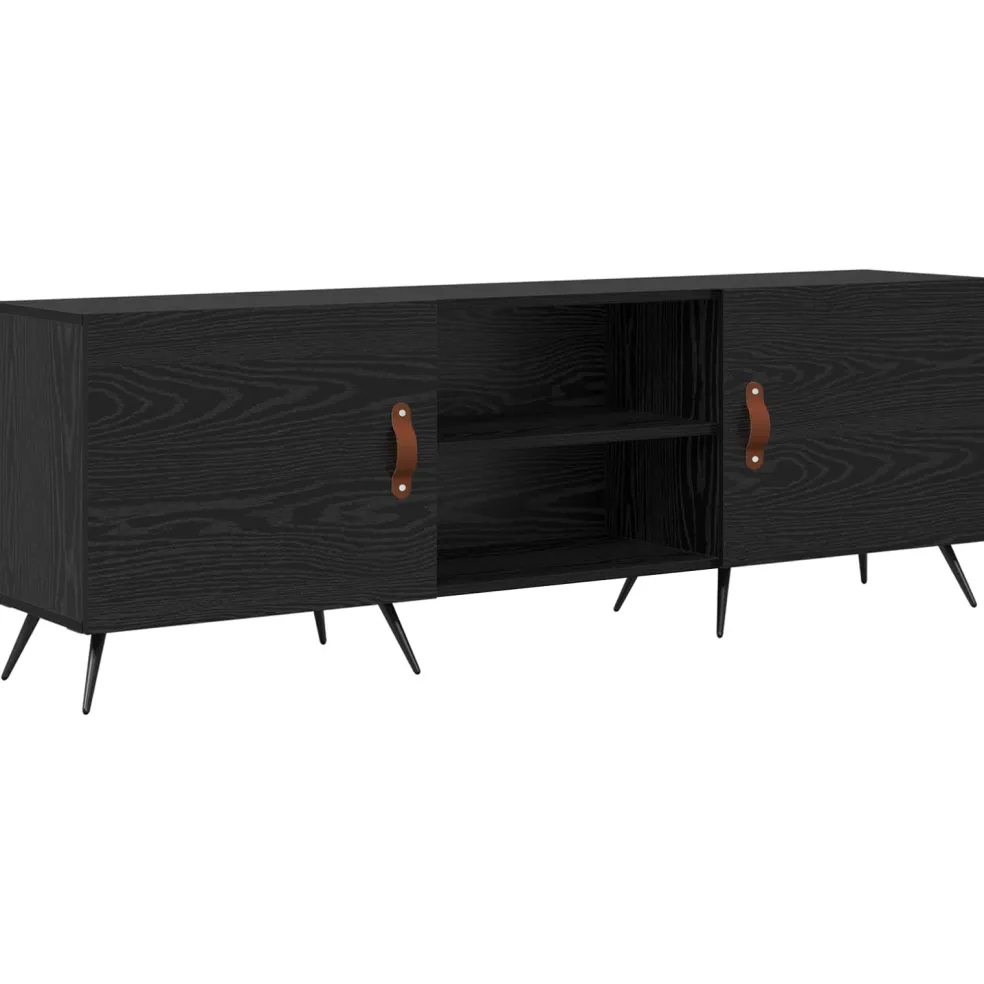 vidaXL TV-kast 150 x 30 x 50 cm Zwart eiken Bewerkt hout