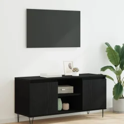 vidaXL TV-kast 104 x 35 x 50 cm Zwart Eiken Bewerkt hout