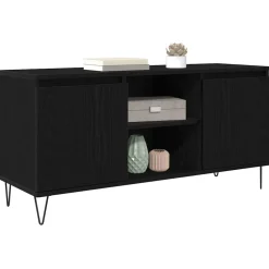 vidaXL TV-kast 104 x 35 x 50 cm Zwart Eiken Bewerkt hout