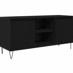 vidaXL TV-kast 104 x 35 x 50 cm Zwart Eiken Bewerkt hout