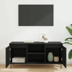 vidaXL TV-kast 104 x 35 x 50 cm Zwart Eiken Bewerkt hout