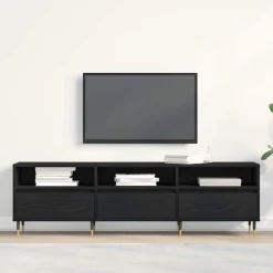 vidaXL TV-kast 150 x 30 x 44,5 cm Zwart Eiken Bewerkt hout