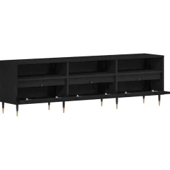 vidaXL TV-kast 150 x 30 x 44,5 cm Zwart Eiken Bewerkt hout