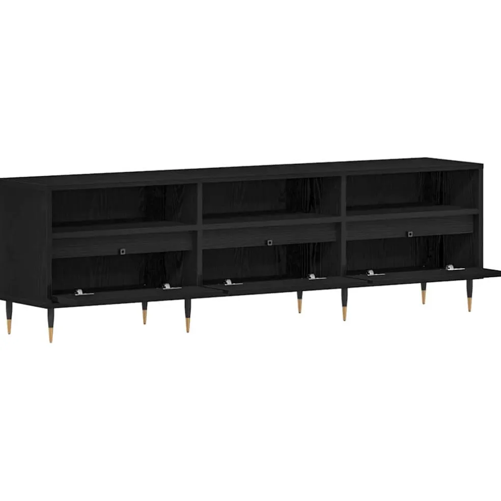 vidaXL TV-kast 150 x 30 x 44,5 cm Zwart Eiken Bewerkt hout