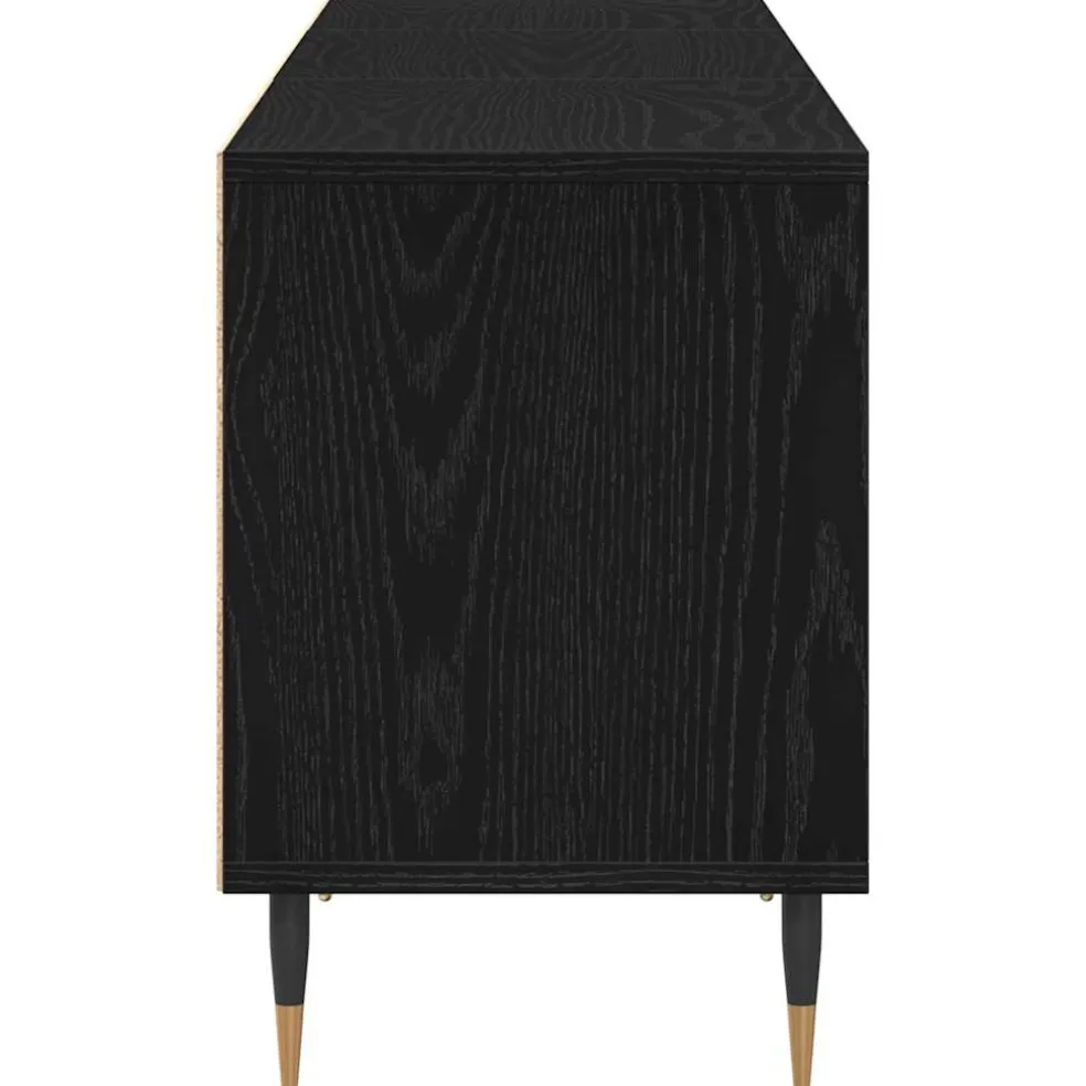 vidaXL TV-kast 150 x 30 x 44,5 cm Zwart Eiken Bewerkt hout