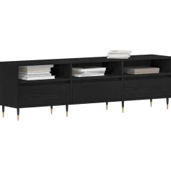 vidaXL TV-kast 150 x 30 x 44,5 cm Zwart Eiken Bewerkt hout