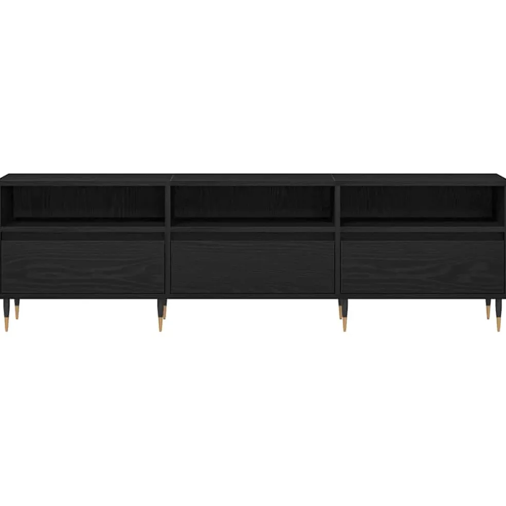 vidaXL TV-kast 150 x 30 x 44,5 cm Zwart Eiken Bewerkt hout