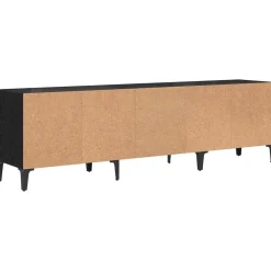 vidaXL TV-kast Zwart Eiken 150 x 30 x 45 cm Gemonteerd hout en ijzer