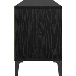 vidaXL TV-kast Zwart Eiken 150 x 30 x 45 cm Gemonteerd hout en ijzer