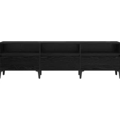 vidaXL TV-kast Zwart Eiken 150 x 30 x 45 cm Gemonteerd hout en ijzer