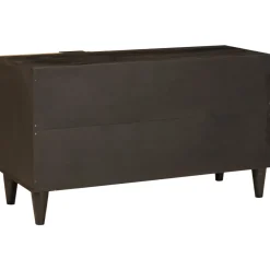 vidaXL TV-kast Zwart en Goud 80 x 33 x 46 cm Bewerkt hout