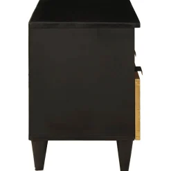 vidaXL TV-kast Zwart en Goud 70 x 33 x 46 cm Bewerkt hout