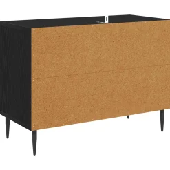 vidaXL Tv-meubel BREMEN 69 x 33 x 50,5 cm Zwart eiken Bewerkt hout