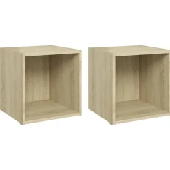 vidaXL Tv-meubelen 2 st 37x35x37 cm bewerkt hout sonoma eikenkleurig