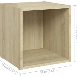 vidaXL Tv-meubelen 2 st 37x35x37 cm bewerkt hout sonoma eikenkleurig