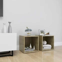 vidaXL Tv-meubelen 2 st 37x35x37 cm bewerkt hout sonoma eikenkleurig