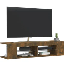 vidaXL Tv-meubel LED-verlichting 135x39x30 cm gerookt eikenkleurig