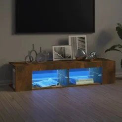 vidaXL Tv-meubel LED-verlichting 135x39x30 cm gerookt eikenkleurig