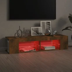 vidaXL Tv-meubel LED-verlichting 135x39x30 cm gerookt eikenkleurig