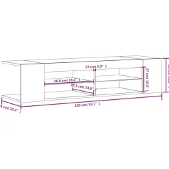 vidaXL Tv-meubel LED-verlichting 135x39x30 cm gerookt eikenkleurig