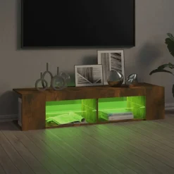 vidaXL Tv-meubel LED-verlichting 135x39x30 cm gerookt eikenkleurig