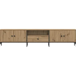 vidaXL Tv-meubel met lade 200x25x44 cm bewerkt hout artisanaal eiken