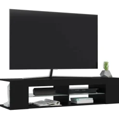 vidaXL Tv-meubel met LED-verlichting 135x39x30 cm zwart
