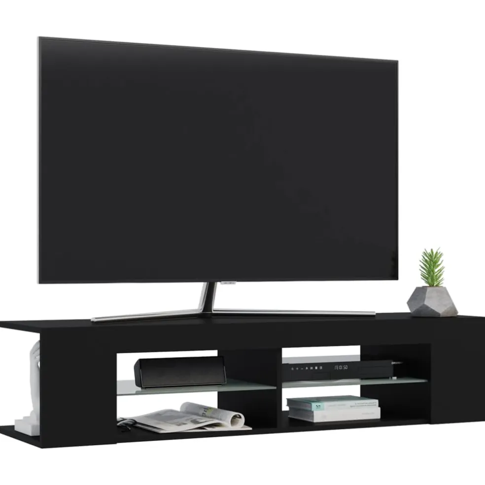 vidaXL Tv-meubel met LED-verlichting 135x39x30 cm zwart