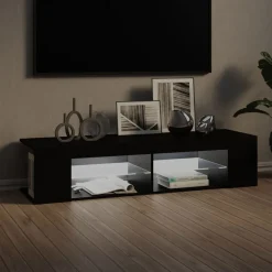 vidaXL Tv-meubel met LED-verlichting 135x39x30 cm zwart