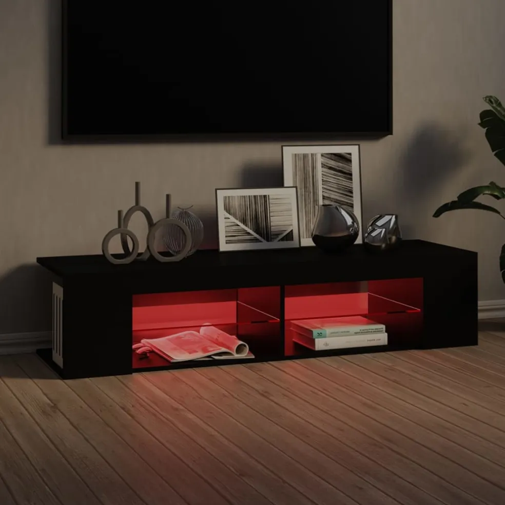 vidaXL Tv-meubel met LED-verlichting 135x39x30 cm zwart