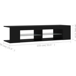 vidaXL Tv-meubel met LED-verlichting 135x39x30 cm zwart