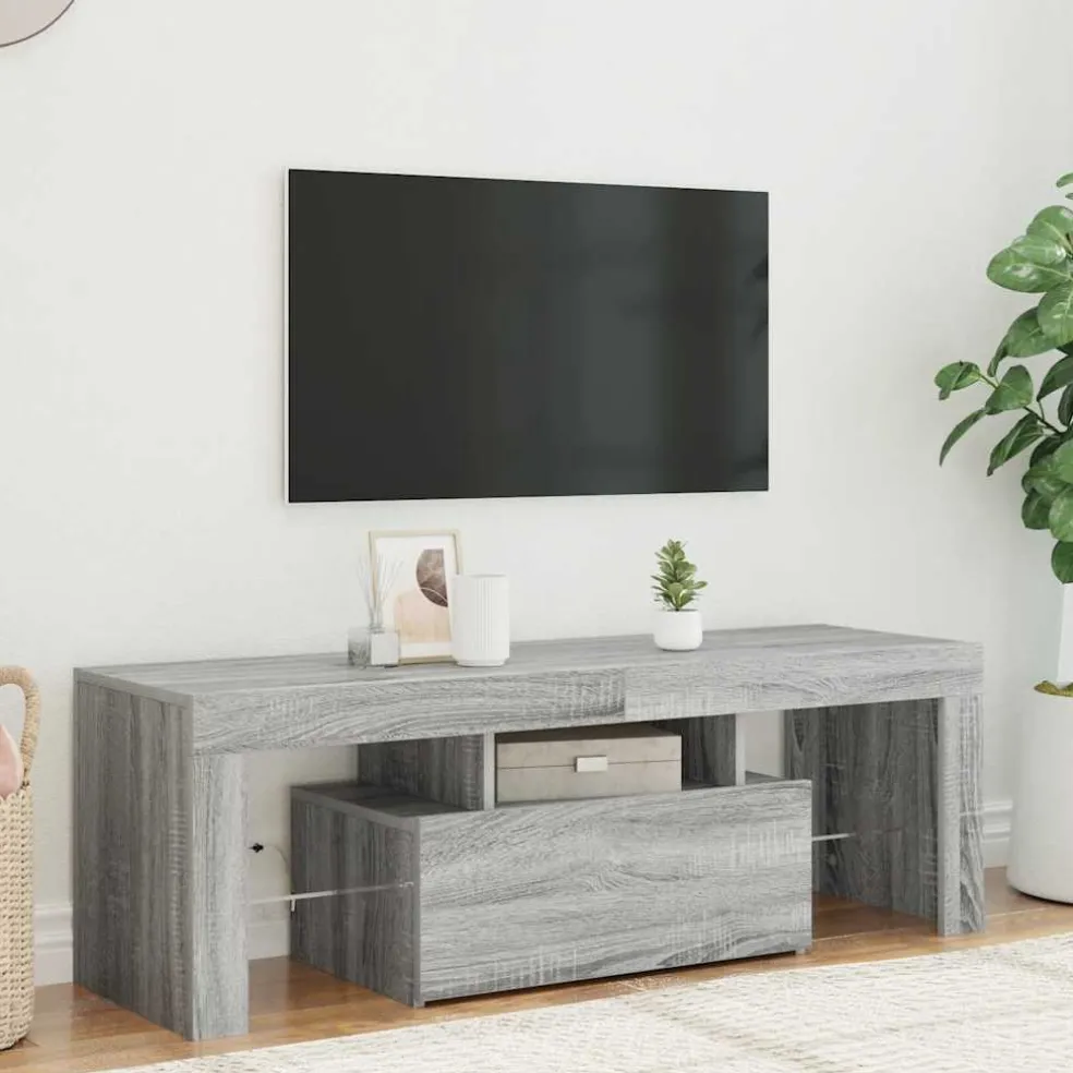 vidaXL Tv-meubel met LED-verlichting 120x35x40 cm grijs sonoma eiken