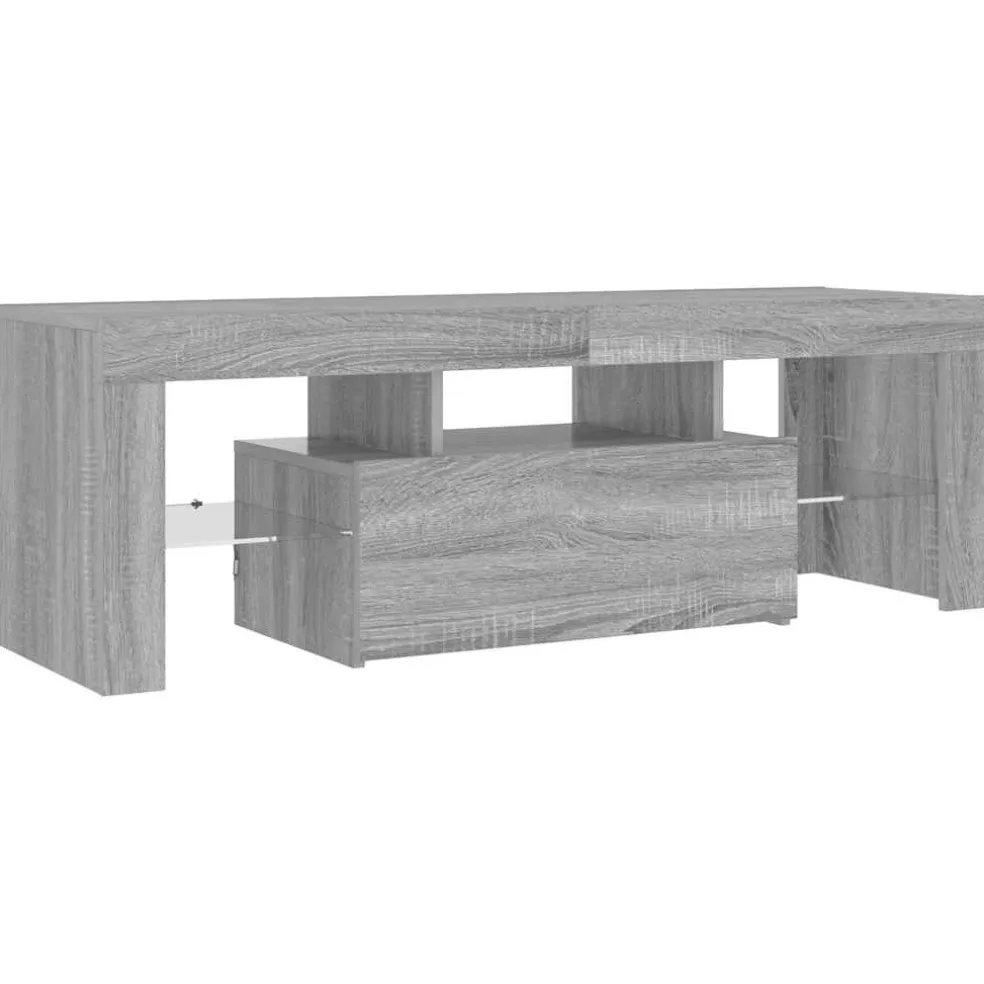vidaXL Tv-meubel met LED-verlichting 120x35x40 cm grijs sonoma eiken