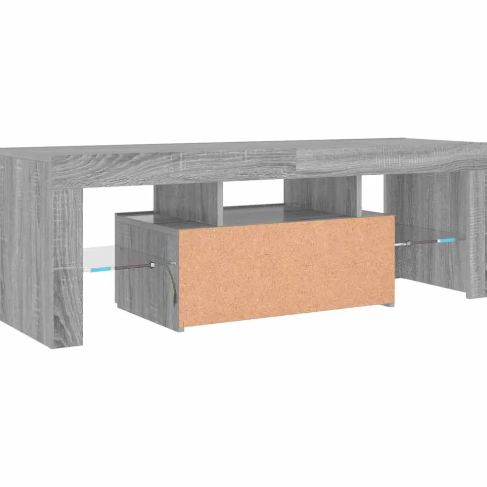vidaXL Tv-meubel met LED-verlichting 120x35x40 cm grijs sonoma eiken