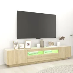 vidaXL Tv-meubel met LED-verlichting 200x35x40 cm sonoma eikenkleurig