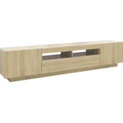 vidaXL Tv-meubel met LED-verlichting 200x35x40 cm sonoma eikenkleurig